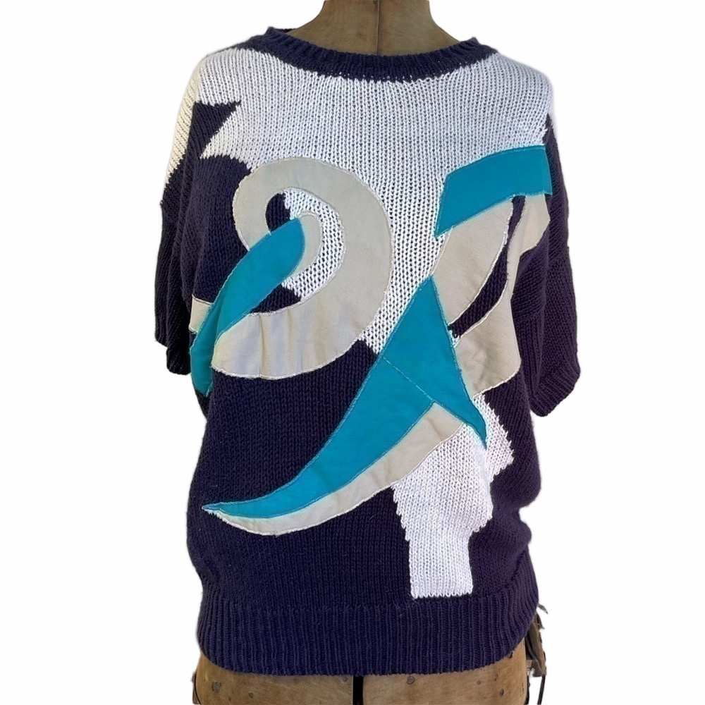 𝅺VTG Jaclyn Smith Sweater Y2K Abstract Design